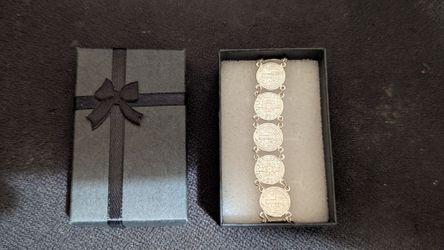 St Benedict Silver Bracelet / Pulsera De Plata San Benito