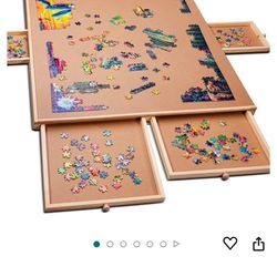 Brand New 1500 piece puzzle board with drawers