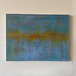 Original Abstract Landscape Painting by Gavin Mc Groggan – 40″ x 30″ Contemporary Acrylic on Canvas