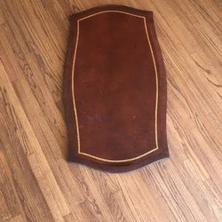 Antique Table Top With Leather Inlay And Gold Leaf Embossing