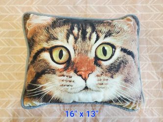 Cat Face Decorative Couch Pillow 16" x 13"