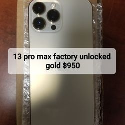 iPhone 13 Pro Max Gold Factory unlocked 