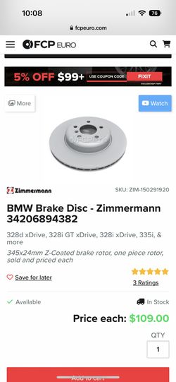 BMW brake disc