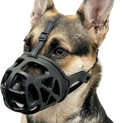 Dog Basket Muzzle Biting Chewing prevention for Grooming/Training Black Large