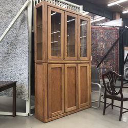 Classic Oak Display Cabinet