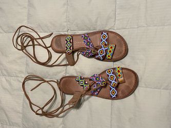 Chinese Laundry by Shelli Segal Beaded Lace-Up Sandals