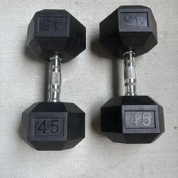 Pair Of 45lb Dumbells 