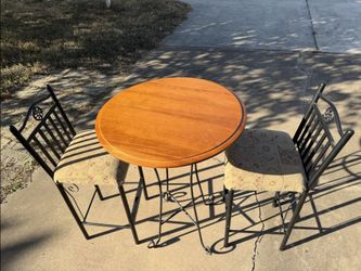 Wood bar table & bar stools