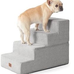 Dog Stairs for Bed 18" H, 4-Step Dog Steps for High Bed, Pet Steps for Small Dogs and Cats