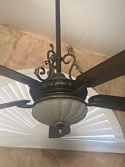 Ornate Ceiling Fan with Light Kit