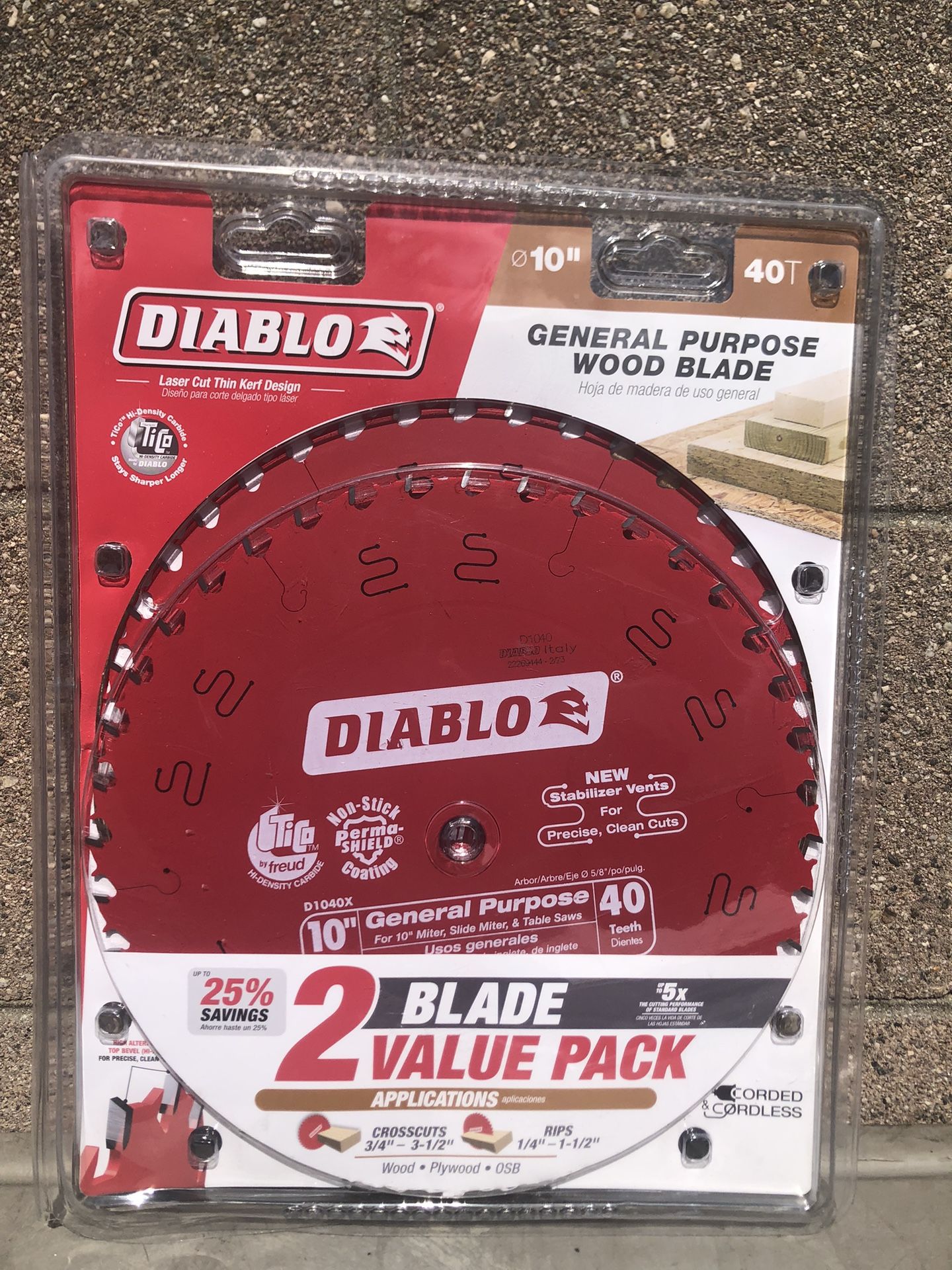 Diablo 10 in. x 40-Tooth General Purpose Circular Saw Blade Value Pack (2-Pack)