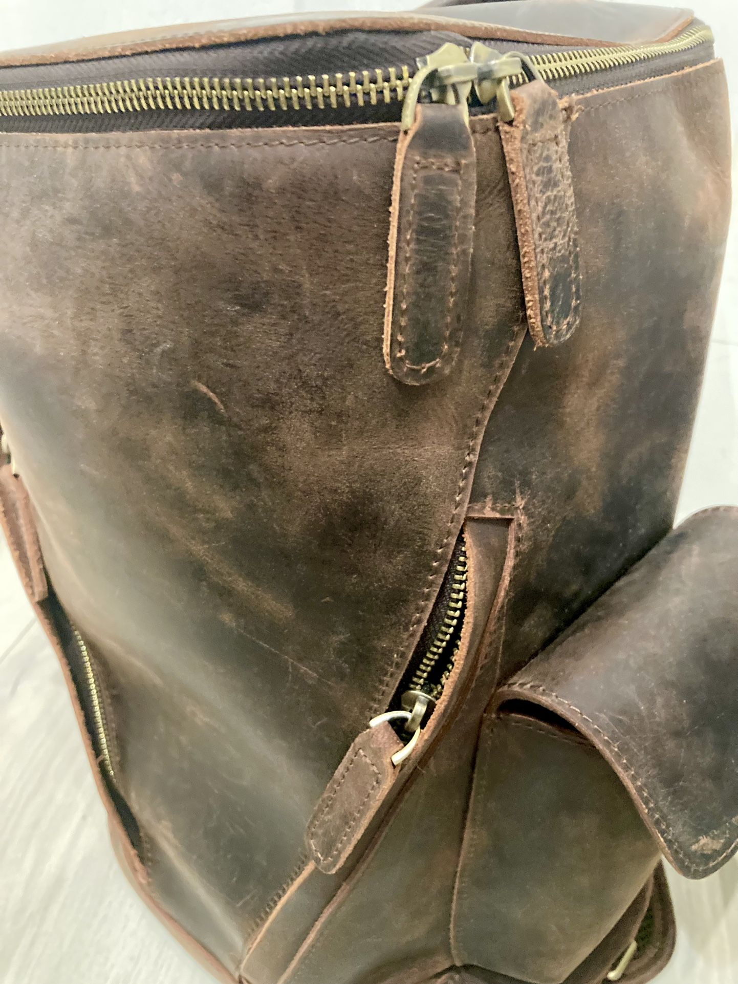 Brown Leather Backpack