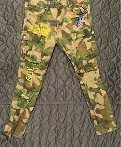 Camouflage Cargo Patch Pocket Pants - Green Camo