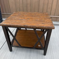 Wood And Steel Table