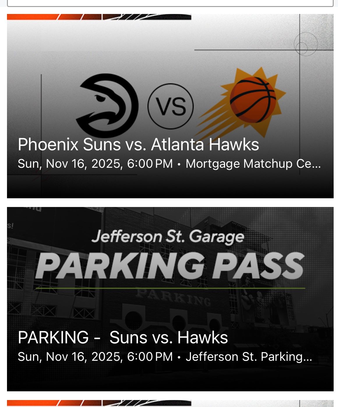 Phoenix Suns Parking Pass 