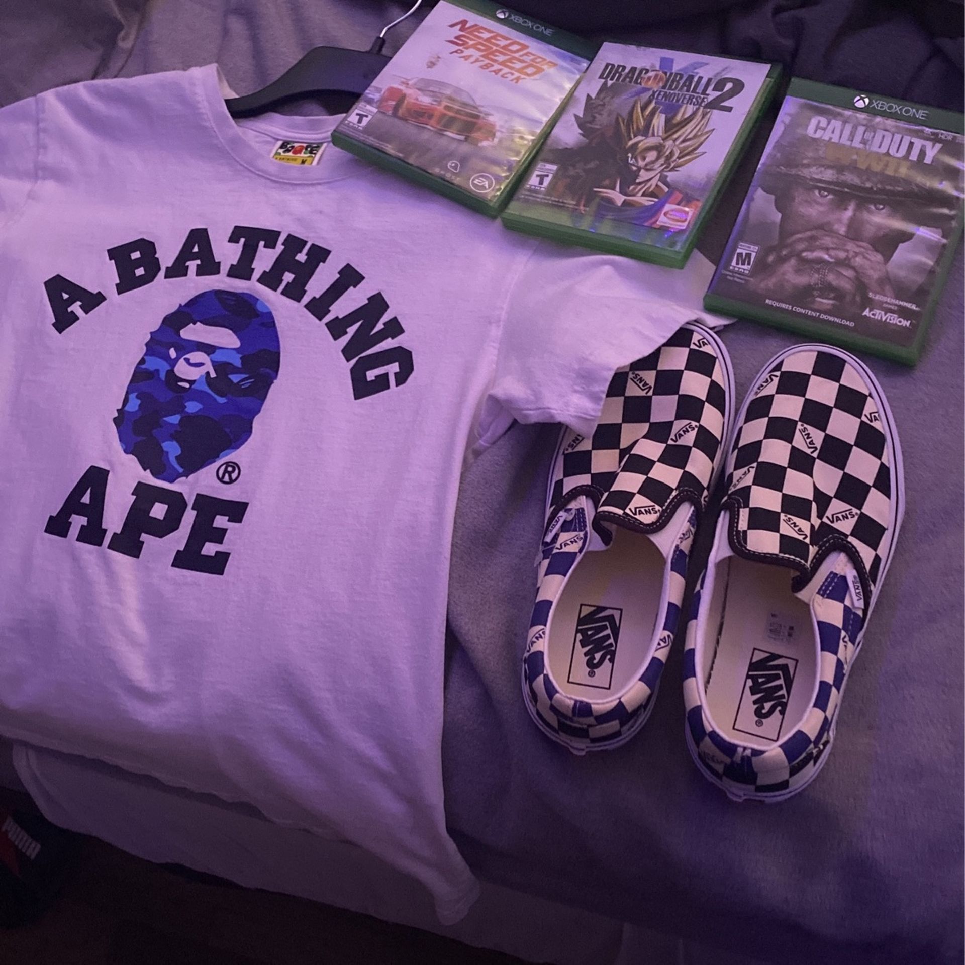 bape tee tagged M fits small vans size 8