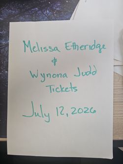 Melissa Etheridge/Wynona Judd concert tickets