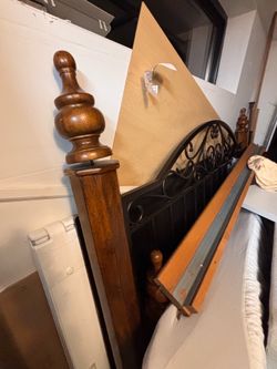 King size bed frame, box and mattress