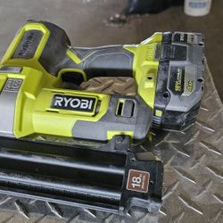 Ryobi 18g Brad Nailer. W/battery