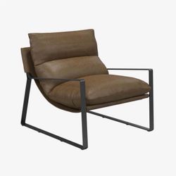 Gatsby Sling Accent Chair, Camel Faux Leather