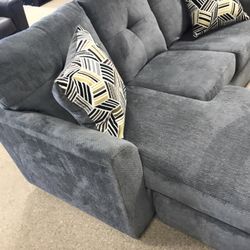 Living room Grey Couch With Pillows!
