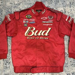 Vintage Chase Authentics Budweiser Dale Earnhardt Jr NASCAR Racing Jacket Sz: L