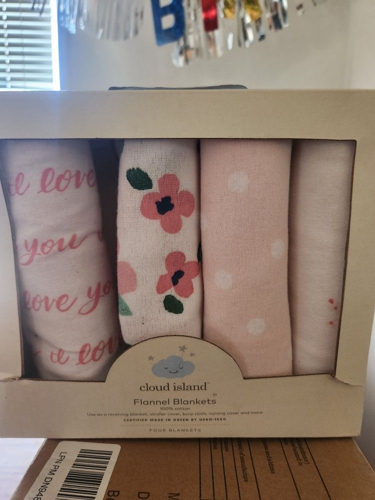 Cloud Island Flannel Blankets 4 Pack