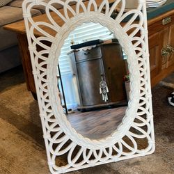 Vintage Syroco Mirror 1977 #2363/ USA/ Large Ivory Mirror