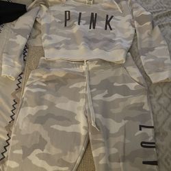 Victoria Secrets Pink Sweatpants Set 