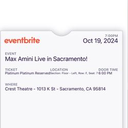 Max Amini (2) Tickets 