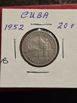 1952 Patria Y Libertad 20 Centavos Silver Coin Lot B 