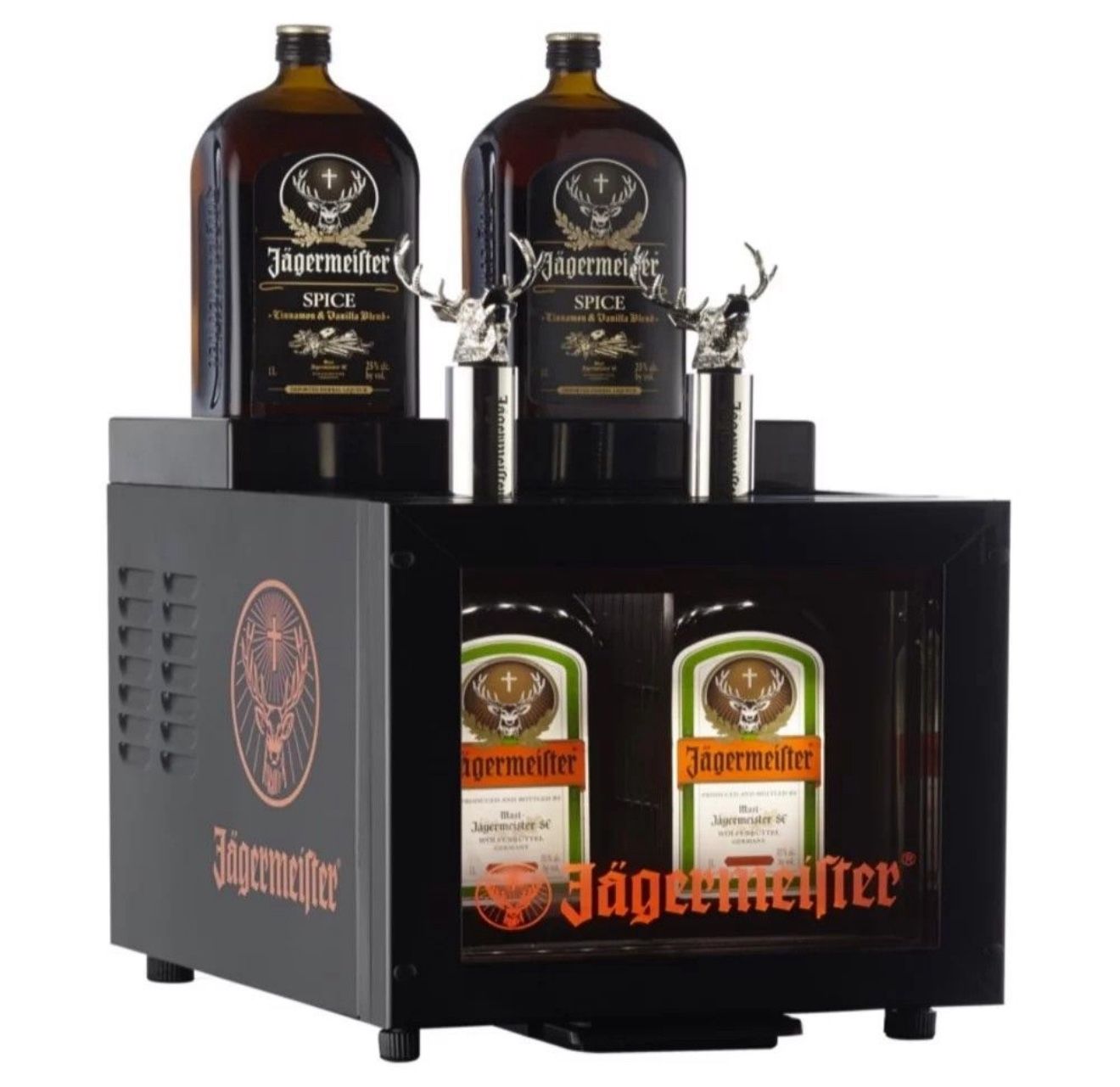 JAGERMEISTER SPEED POUR MACHINE 2 BOTTLE FREEZER w/ 2 Bottle Neck Extenders