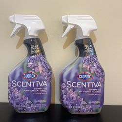 2Pack Clorox Scentiva Multi Surface Cleaner Spray, Lavender & Jasmine, 32 fl oz