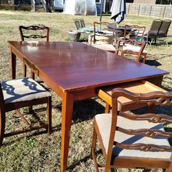 Antique Table With Free Chairs 