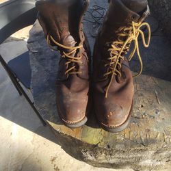 Work Boots Red Wing Size 10 And A Half Waterproof Logger 9-in Uppers