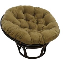 Rattan 42-Inch Papasan Chair with Micro Suede Cushion, Java