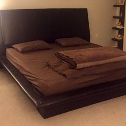 Black Leather King Size Bed Frame