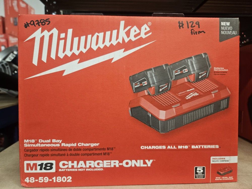 Milwaukee
M18 18-Volt Lithium-Ion Dual Bay Rapid Battery Charger