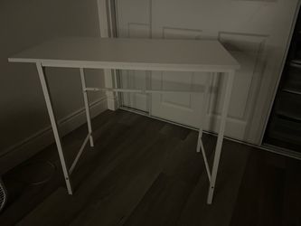 White Desk with Metal Legs