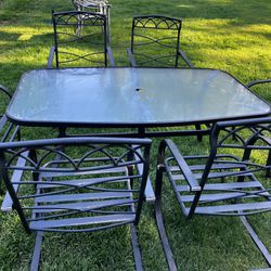 Glass Patio Table With Chairs