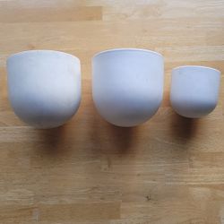 Set Of 3 West Elm Wall Mount Flower Pots