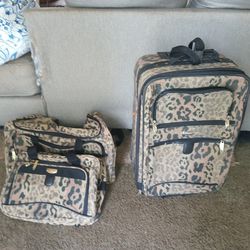 Leopard Print Set Of 3 Luggage Set 