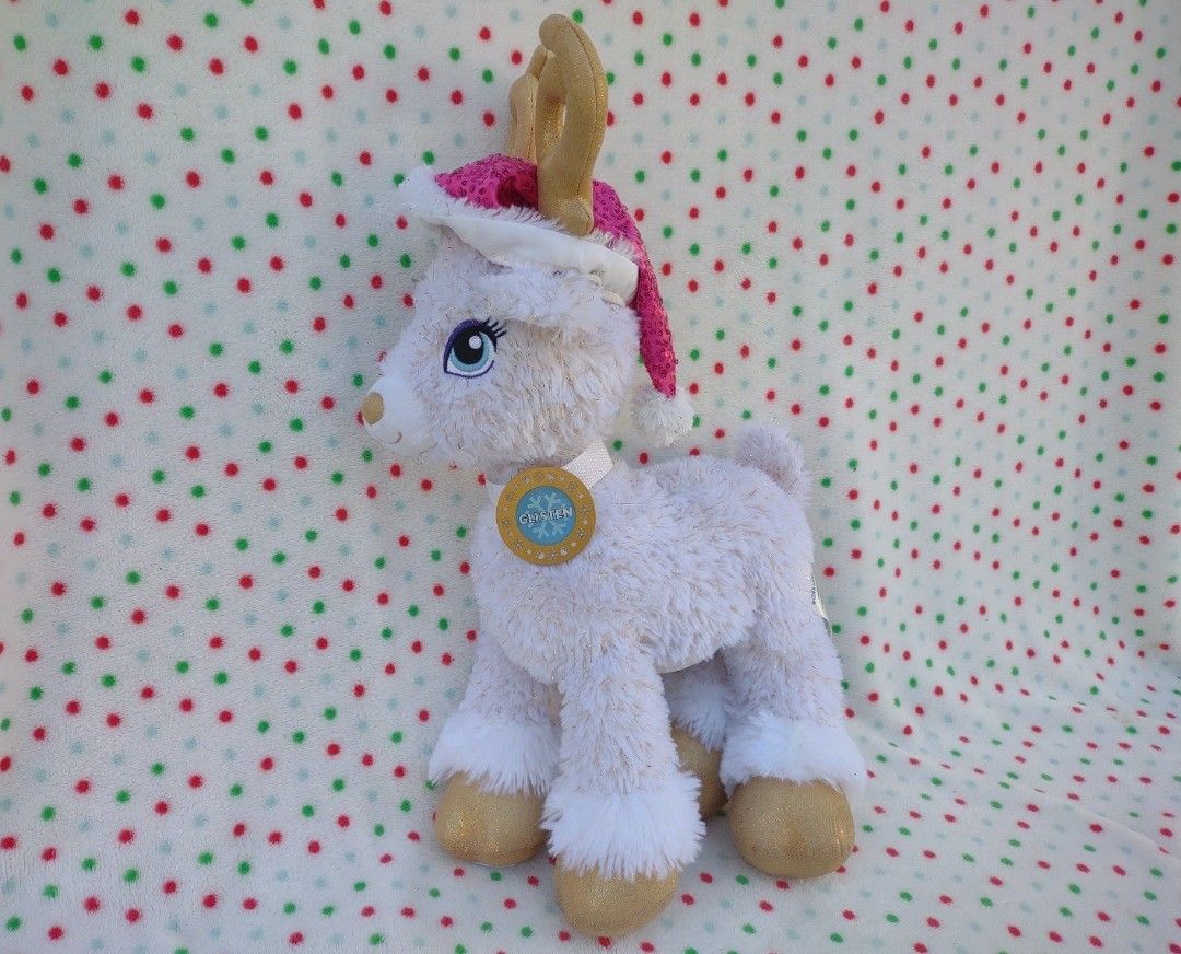 Build A Bear Glisten Reindeer Gold Sparkle Plush Stuffed Animal BAB 13"