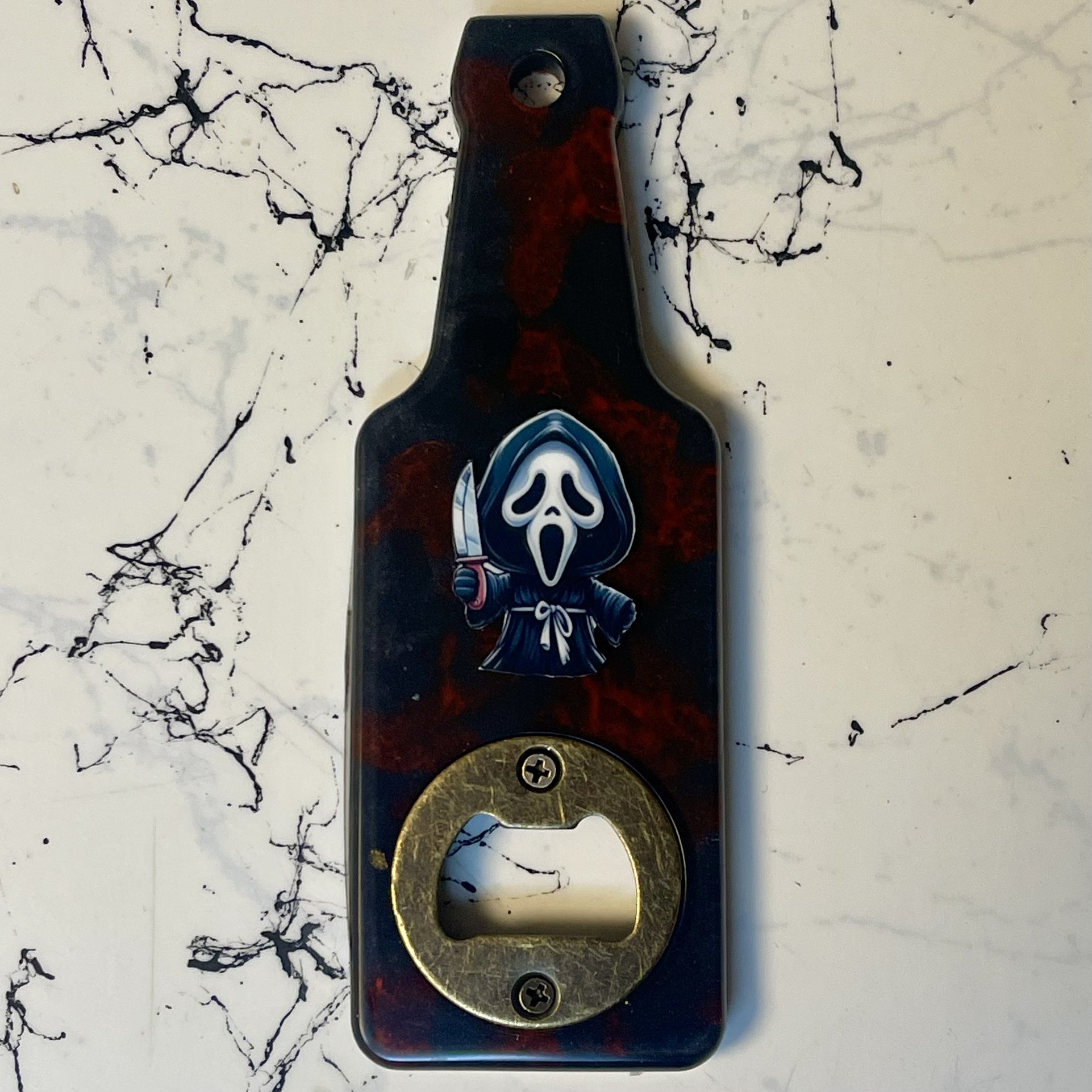 Ghostface Horror Resin Bottle Opener Horror | Fan Bar Tool | Scream Inspired