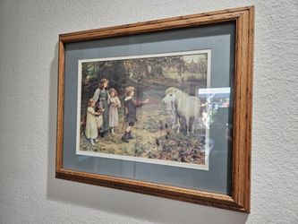 “A Tempting Bait” Arthur John Elsley 1960s Print of 1908 painting 23"x19" SIGNED