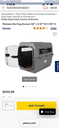 2 Petmate Sky Dog Kennel, 40" L X 27" W X 30" H crate
