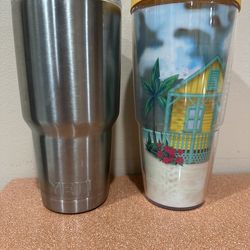Large yeti and tervis cups