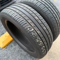 V797  235 55 20 102V  Michelin Premier LTX  2 Used Tires 50%-60% Life 