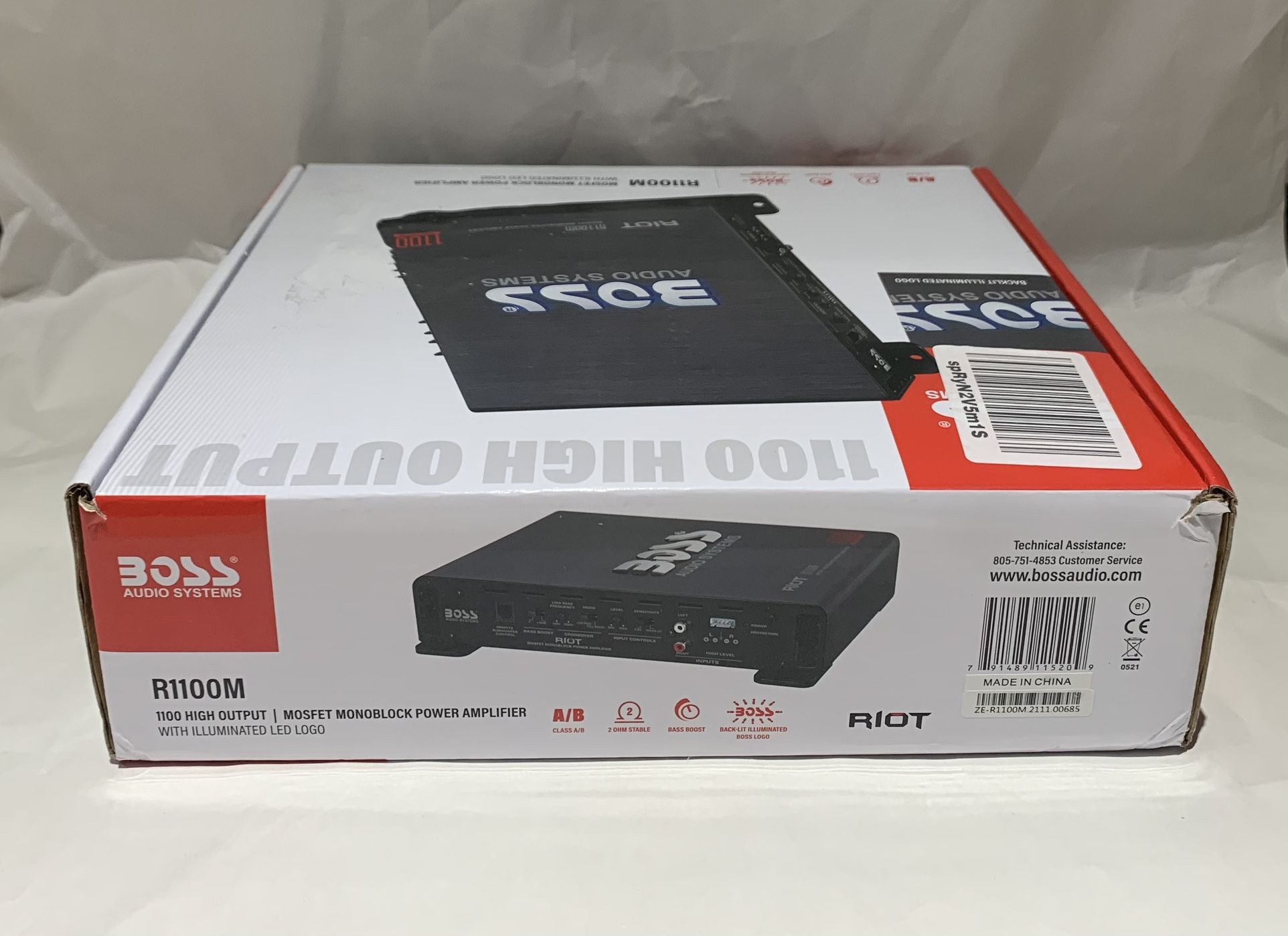 BOSS Audio Systems R1100M Riot Series Car Audio Subwoofer Amplifier for