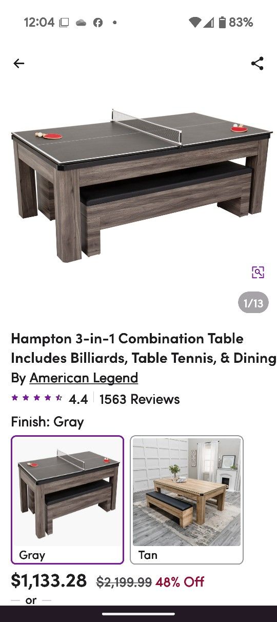 3 In 1 Pool Table
